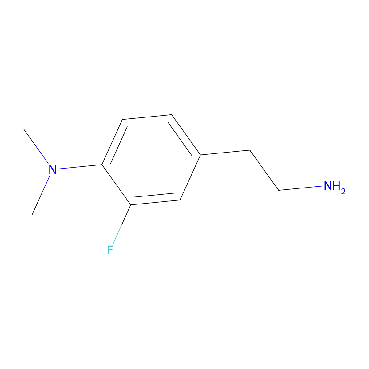 4-(Dimethylamino)-3-fluorobenzeneethanamine molecular structure, CAS 1000538-06-6