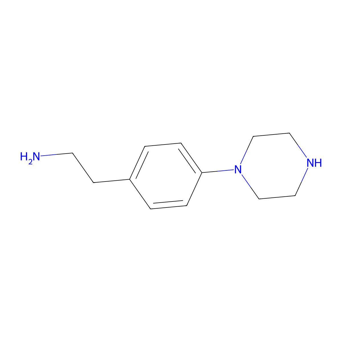2-[4-(Piperazin-1-yl)phenyl]ethan-1-amine molecular structure, CAS 1000538-53-3