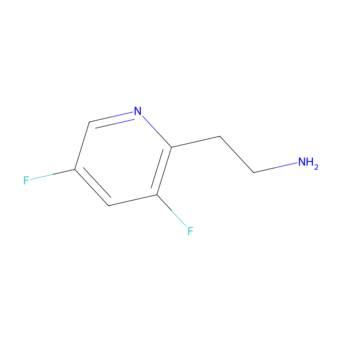 2-(3,5-Difluoropyridin-2-yl)ethan-1-amine molecular structure, CAS 1000538-73-7