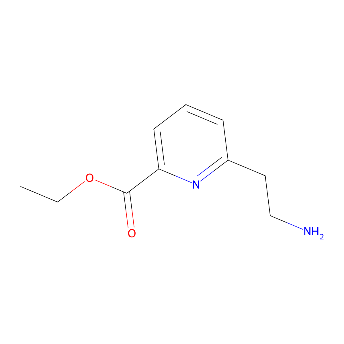 Ethyl 6-(2-aminoethyl)pyridine-2-carboxylate molecular structure, CAS 1000538-78-2