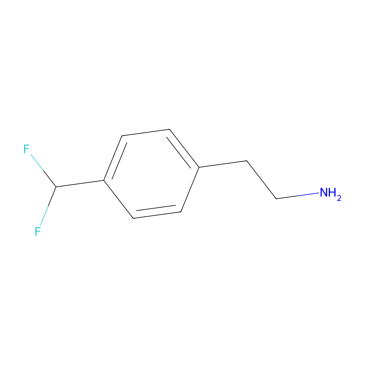 2-[4-(Difluoromethyl)phenyl]ethan-1-amine molecular structure, CAS 1000539-08-1