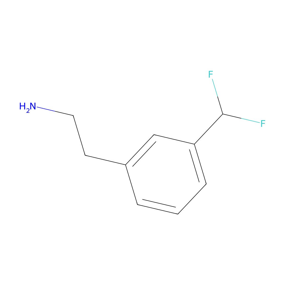 Benzeneethanamine, 3-(difluoromethyl)- molecular structure, CAS 1000539-14-9