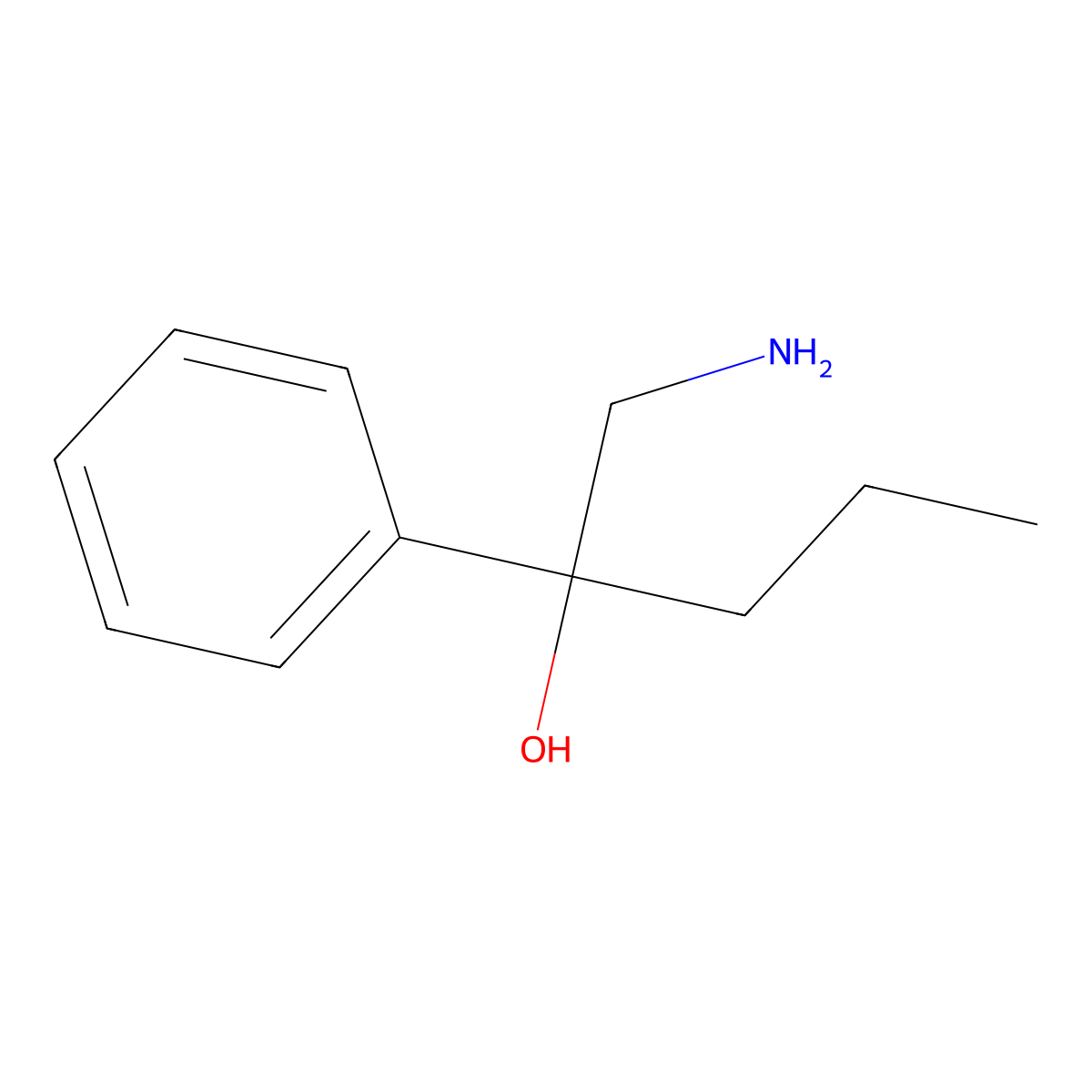 1-Amino-2-phenylpentan-2-ol molecular structure, CAS 100054-37-3