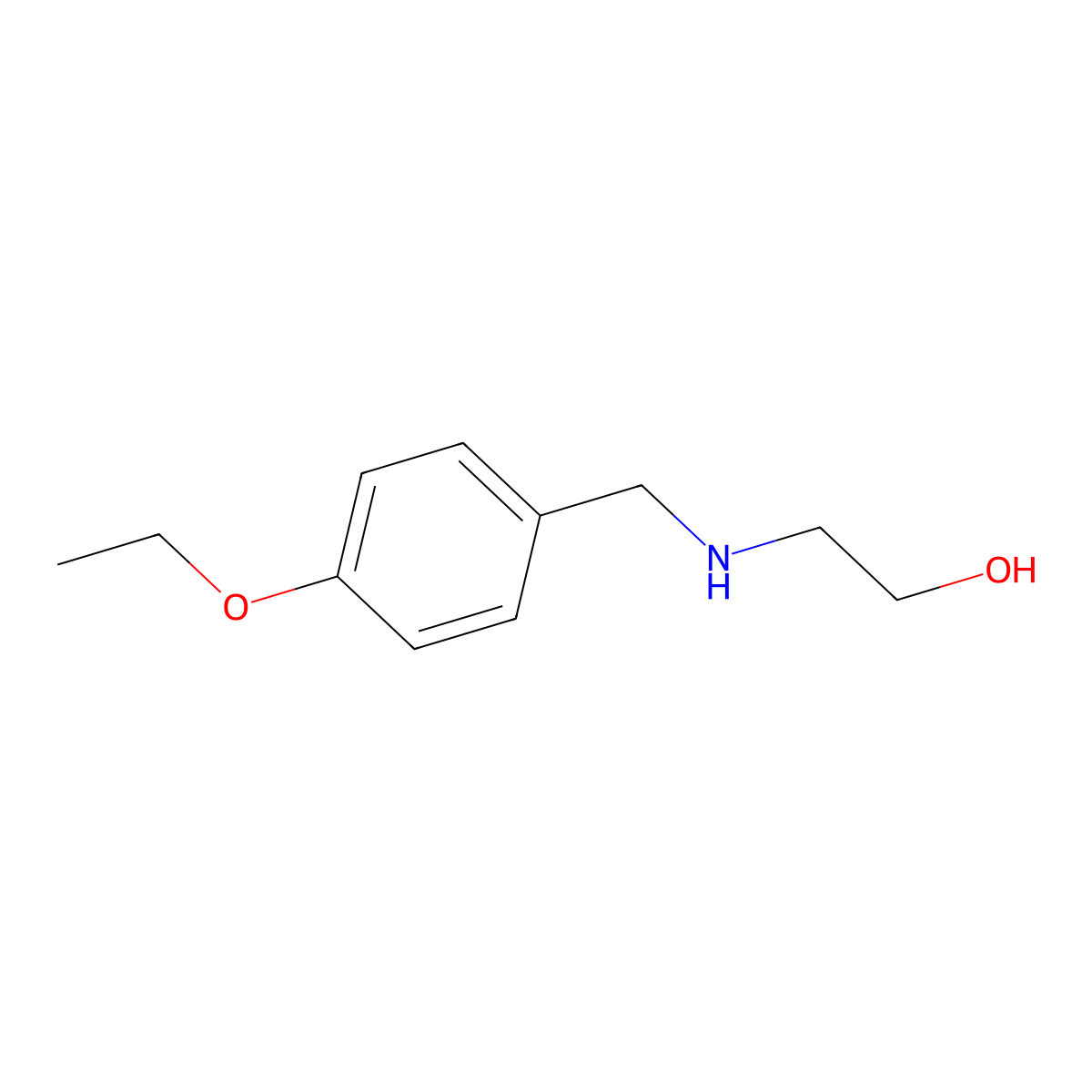 2-{[(4-Ethoxyphenyl)methyl]amino}ethan-1-ol molecular structure, CAS 100054-97-5