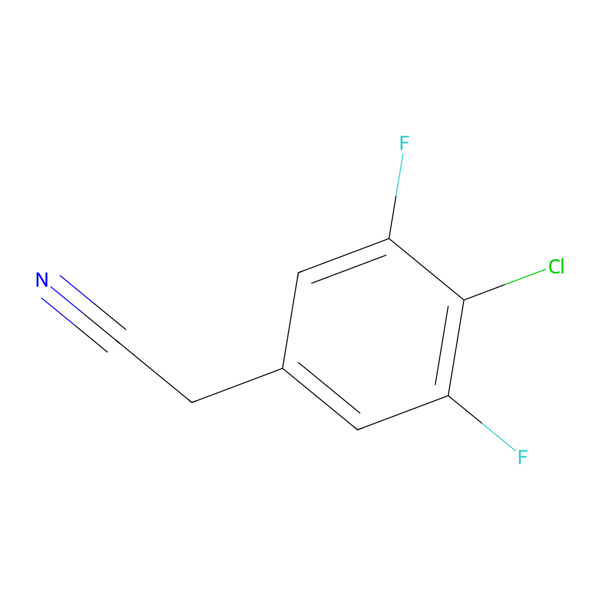 4-Chloro-3,5-difluorophenylacetonitrile molecular structure, CAS 1000540-50-0