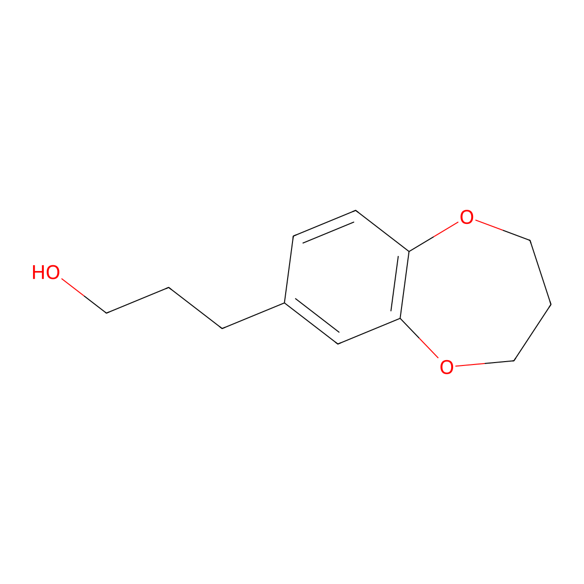 3-(3,4-dihydro-2H-1,5-benzodioxepin-7-yl)propan-1-ol molecular structure, CAS 1000540-71-5
