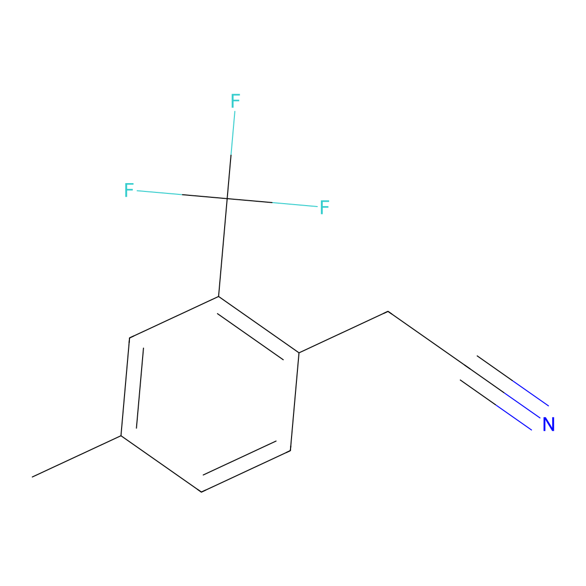 4-Methyl-2-(trifluoromethyl)phenylacetonitrile molecular structure, CAS 1000540-99-7