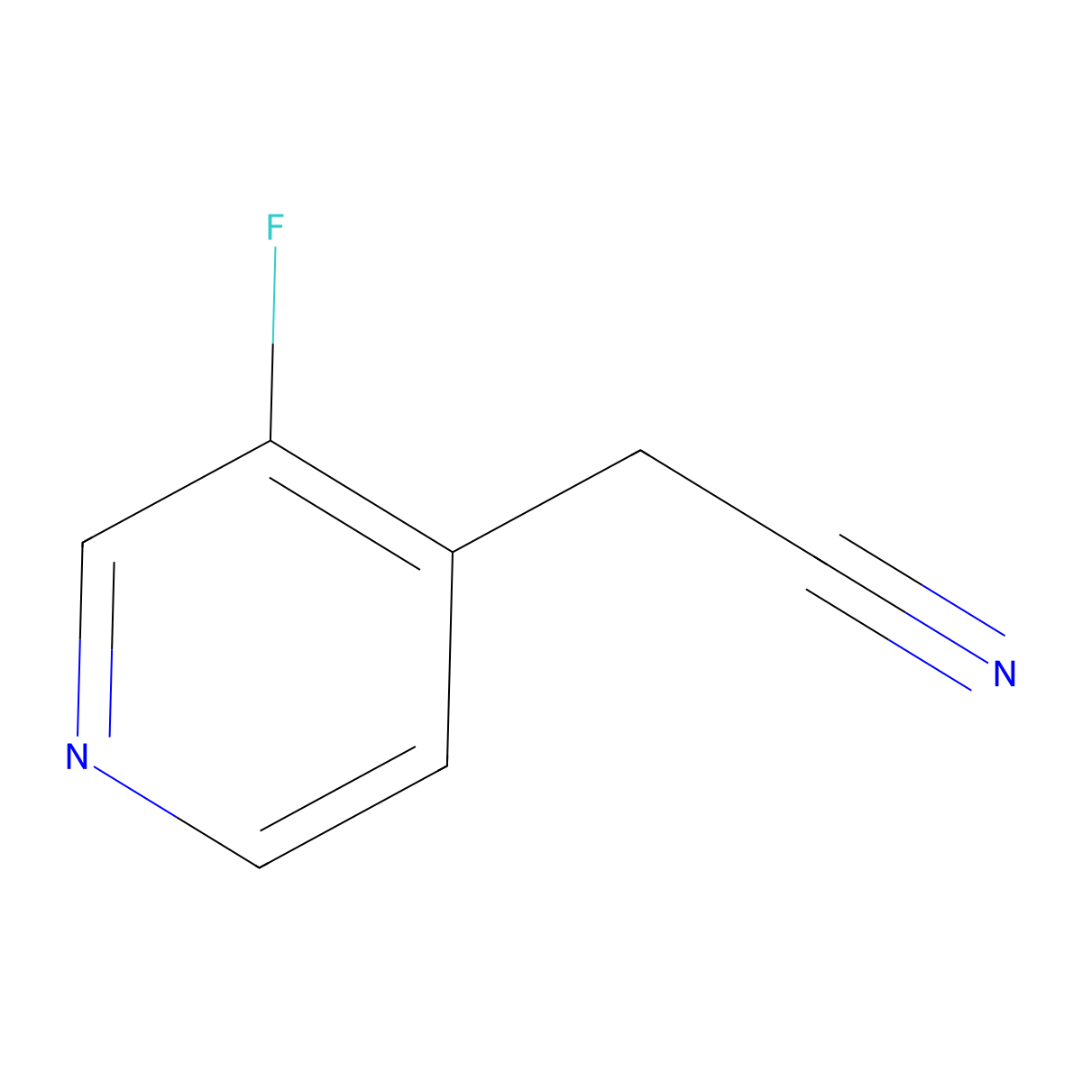 2-(3-Fluoropyridin-4-yl)acetonitrile molecular structure, CAS 1000541-97-8