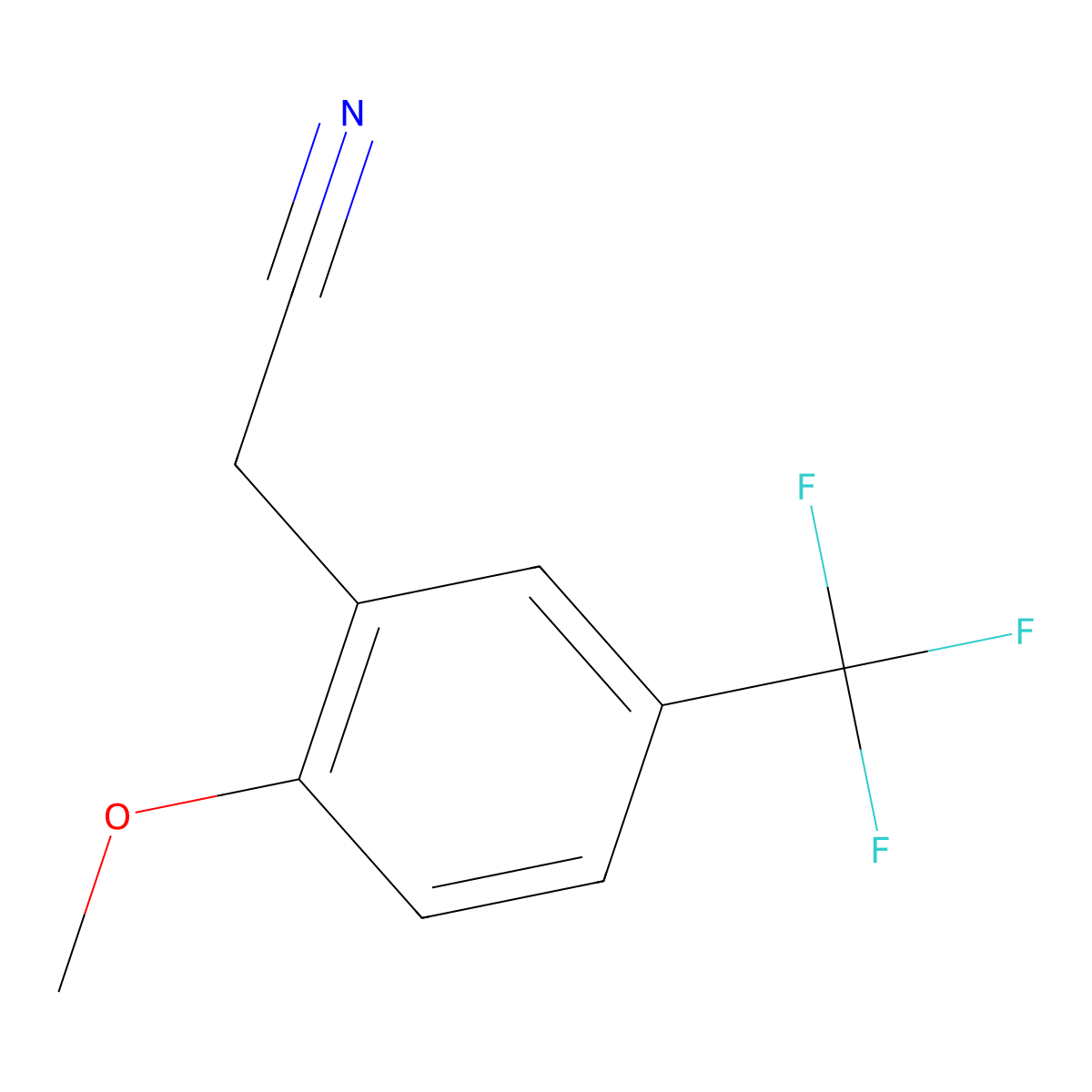 2-Methoxy-5-(trifluoromethyl)phenylacetonitrile molecular structure, CAS 1000542-90-4