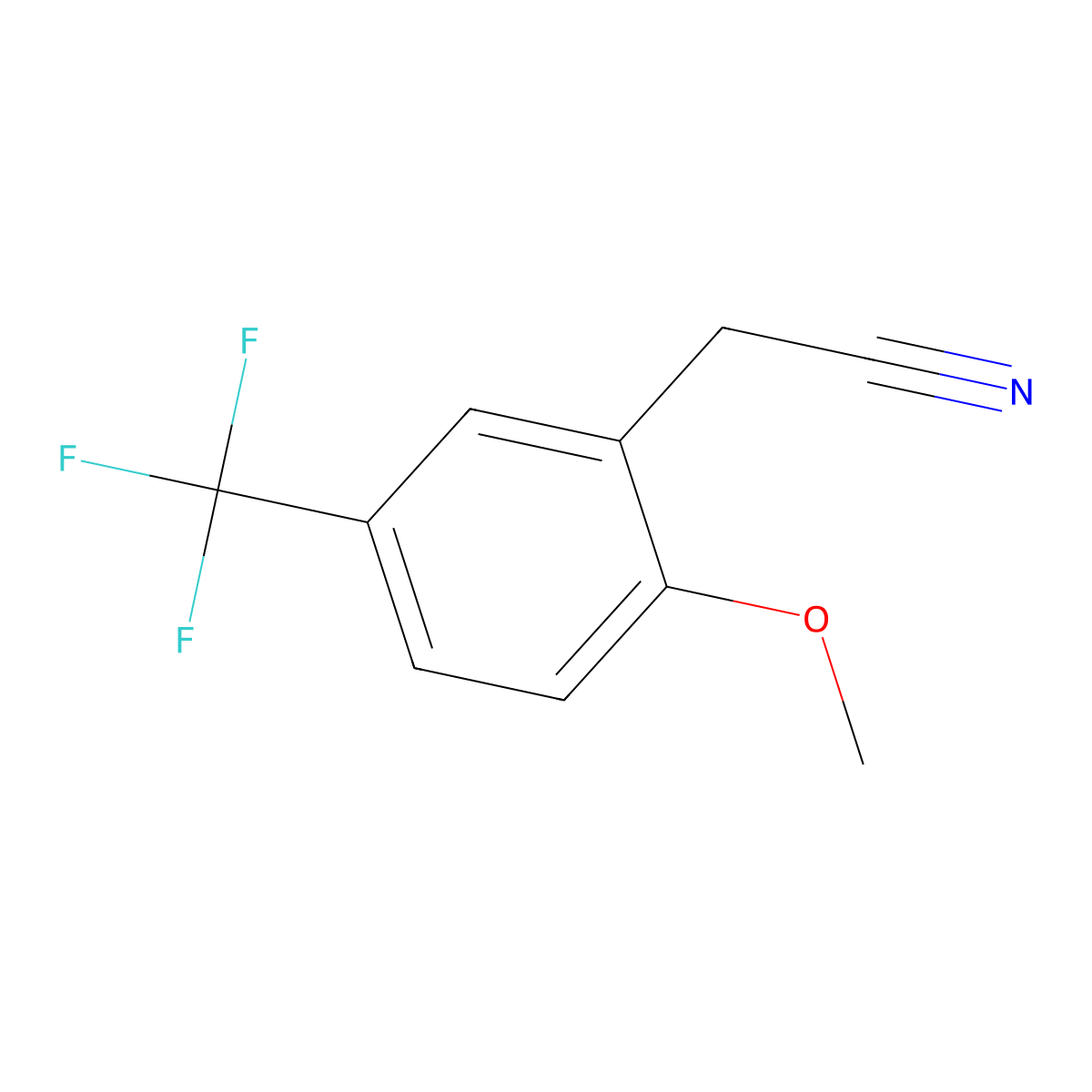 2-Methoxy-5-(trifluoromethyl)phenylacetonitrile molecular structure, CAS 1000542-90-4