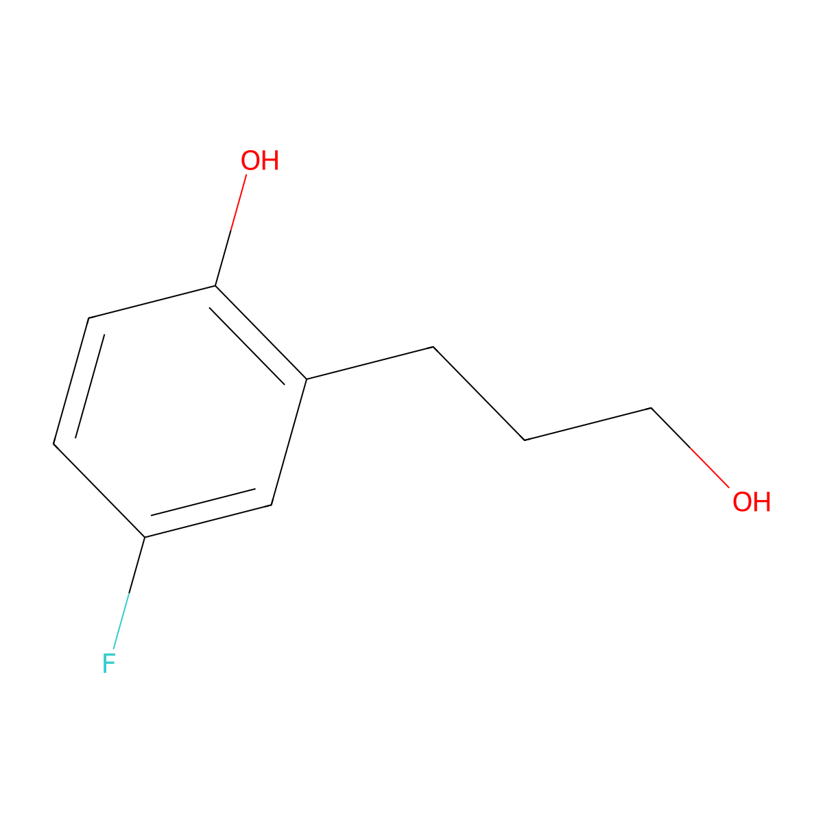 4-Fluoro-2-(3-hydroxypropyl)phenol molecular structure, CAS 1000543-03-2
