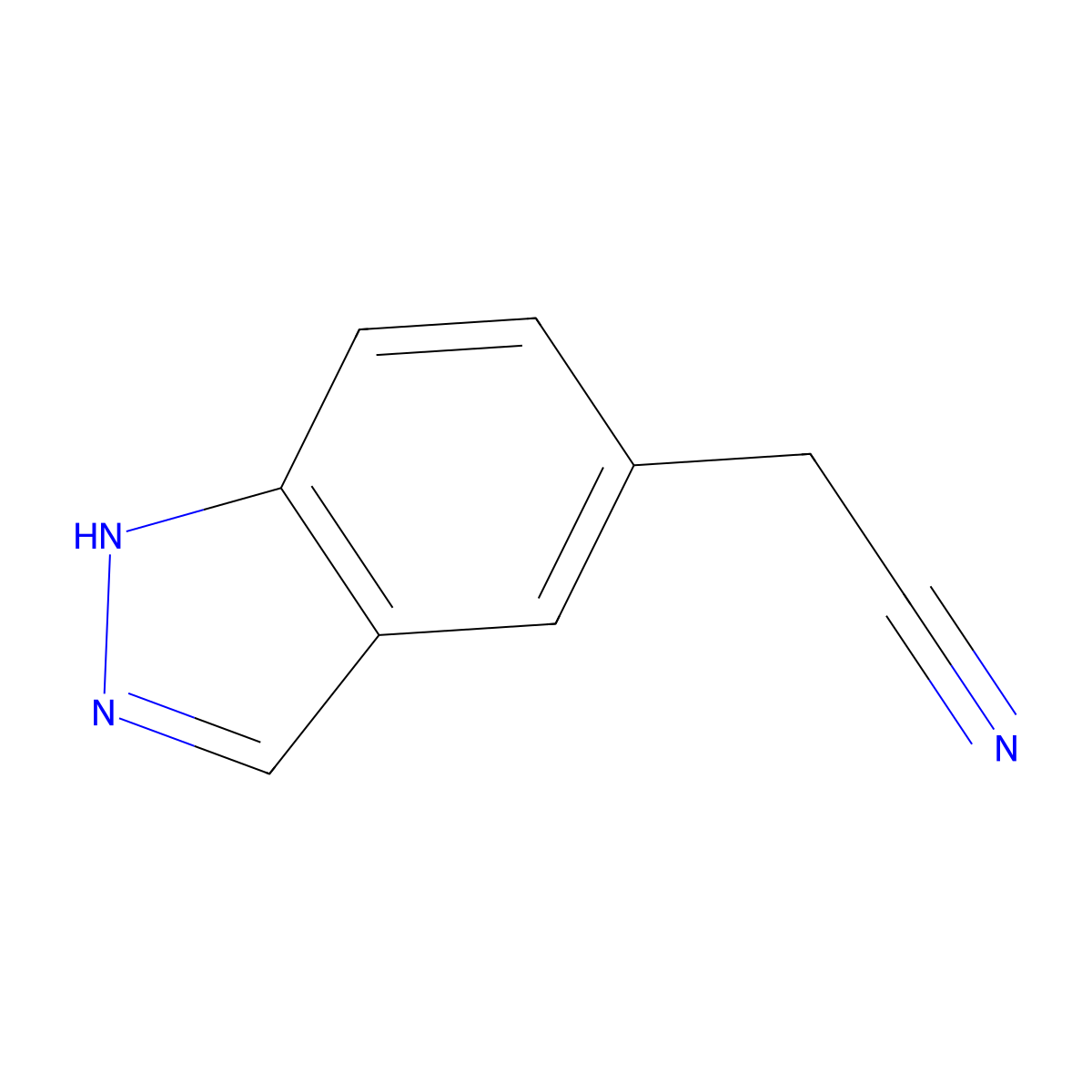 2-(1H-indazol-5-yl)acetonitrile molecular structure, CAS 1000543-14-5