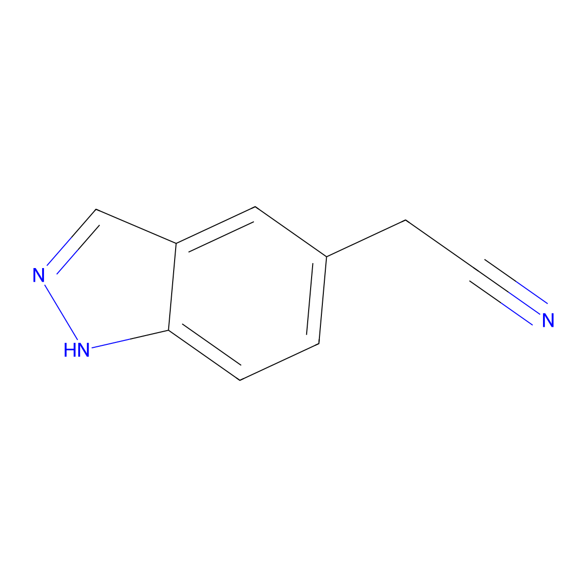 2-(1H-indazol-5-yl)acetonitrile molecular structure, CAS 1000543-14-5