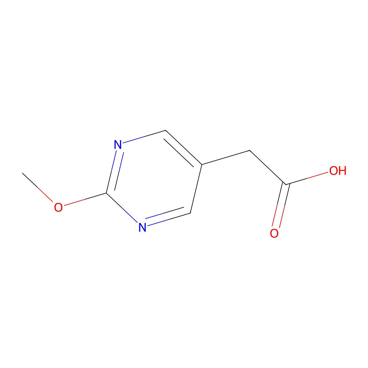 2-(2-Methoxypyrimidin-5-yl)acetic acid molecular structure, CAS 1000543-37-2