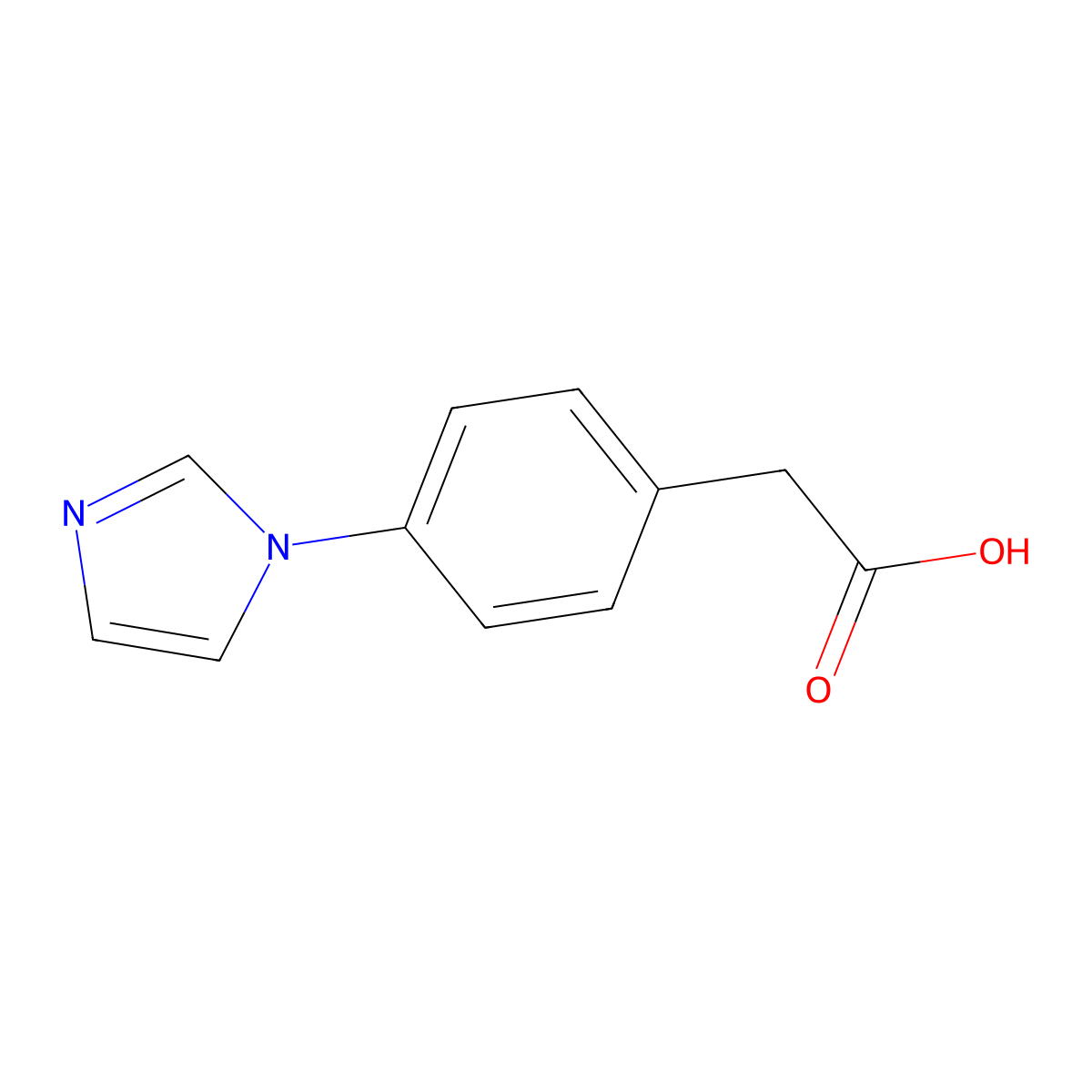 2-[4-(1H-imidazol-1-yl)phenyl]acetic acid molecular structure, CAS 1000543-86-1