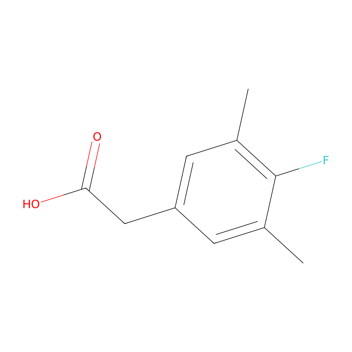 4-Fluoro-3,5-dimethylphenylacetic acid molecular structure, CAS 1000544-58-0