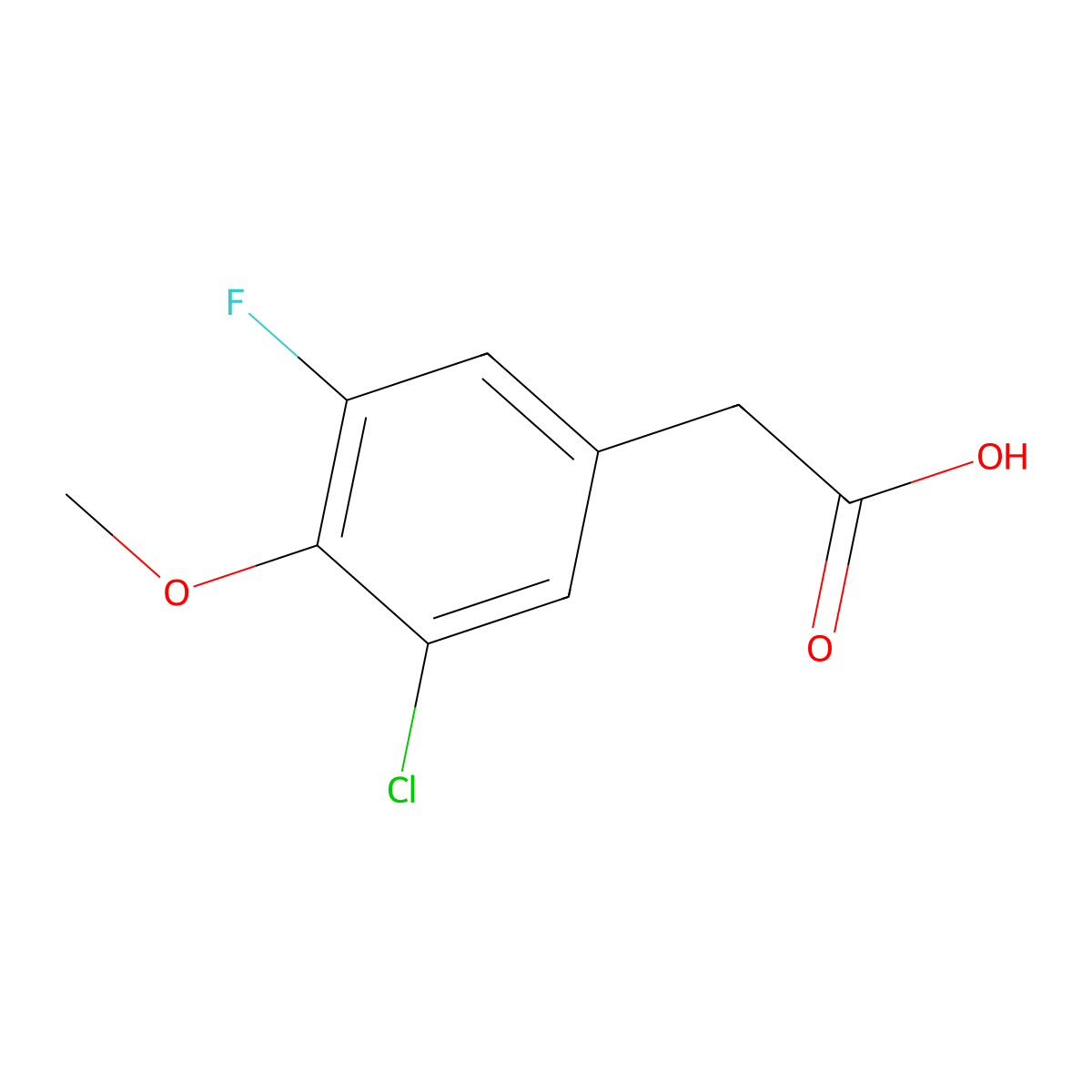 3-Chloro-5-fluoro-4-methoxyphenylacetic acid molecular structure, CAS 1000544-65-9