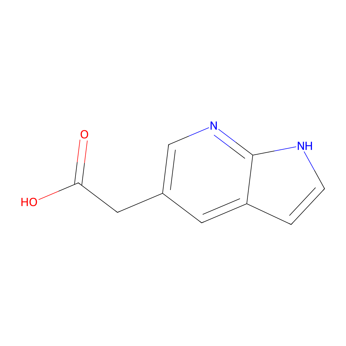 2-{1H-pyrrolo[2,3-b]pyridin-5-yl}acetic acid molecular structure, CAS 1000545-78-7