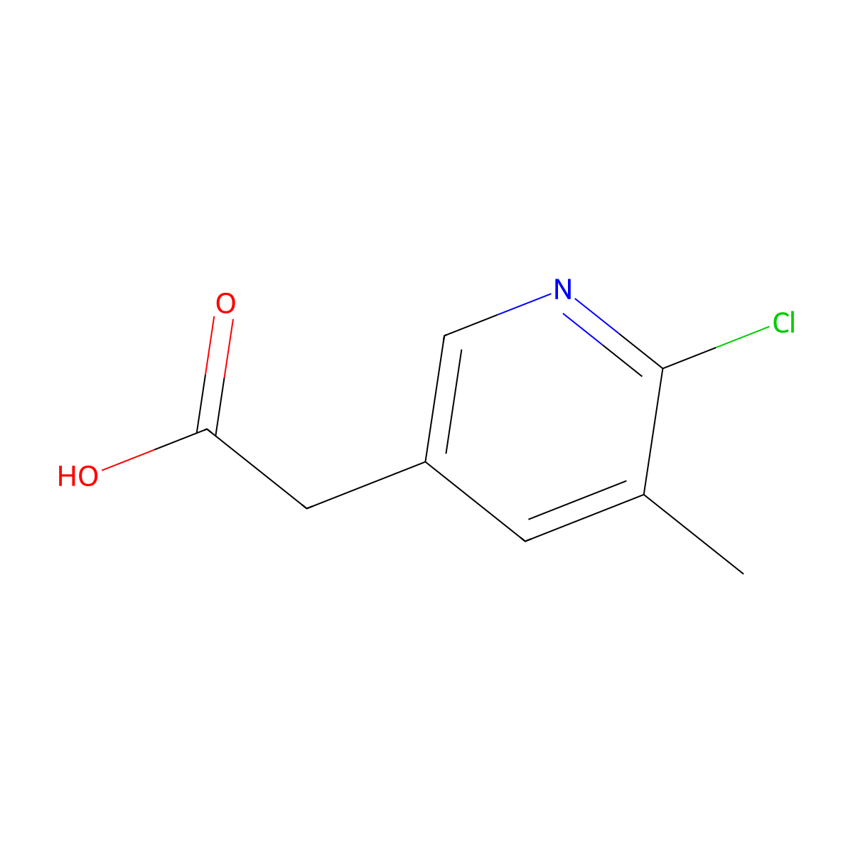 2-(6-Chloro-5-methylpyridin-3-yl)acetic acid molecular structure, CAS 1000546-06-4