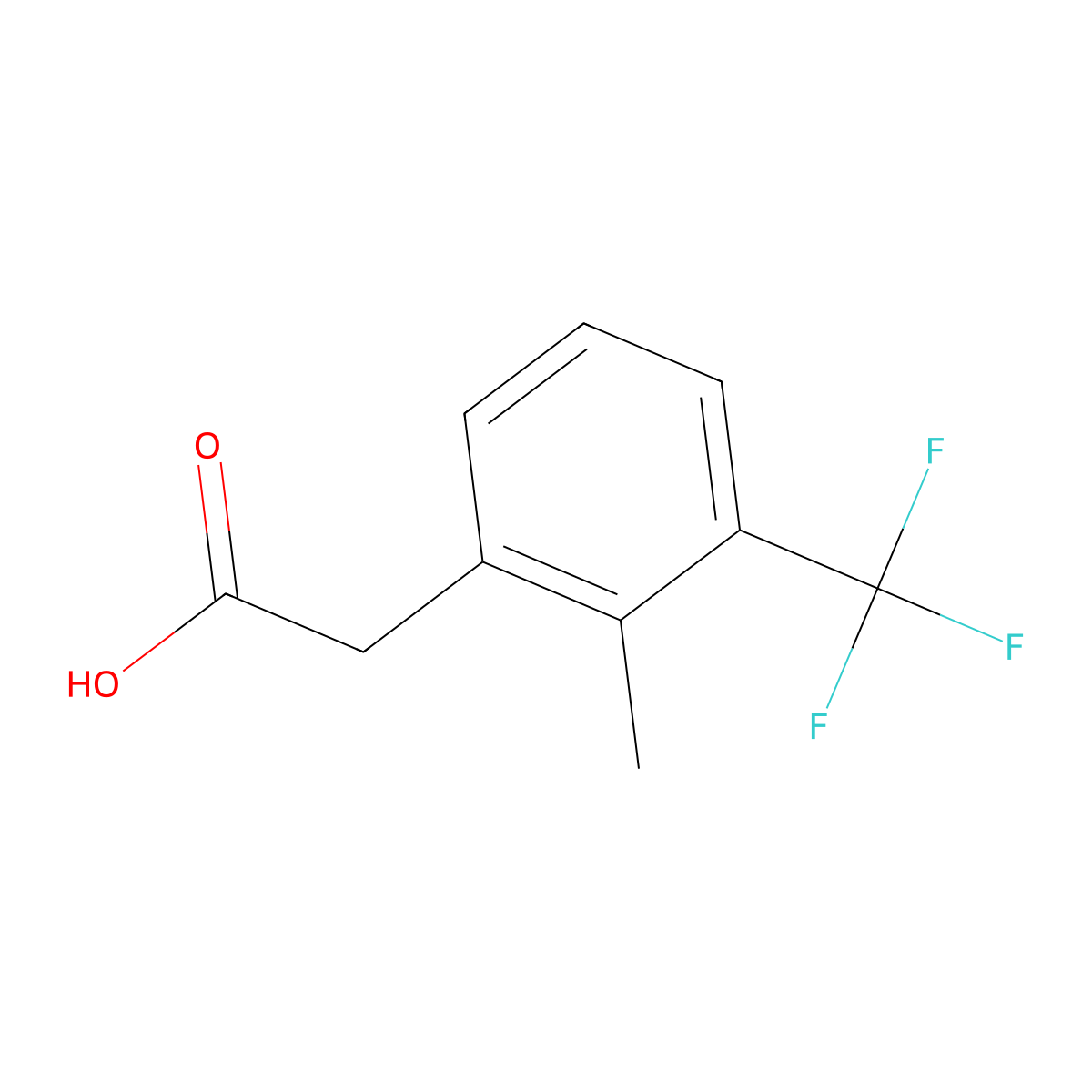 2-Methyl-3-(trifluoromethyl)phenylacetic acid molecular structure, CAS 1000546-18-8