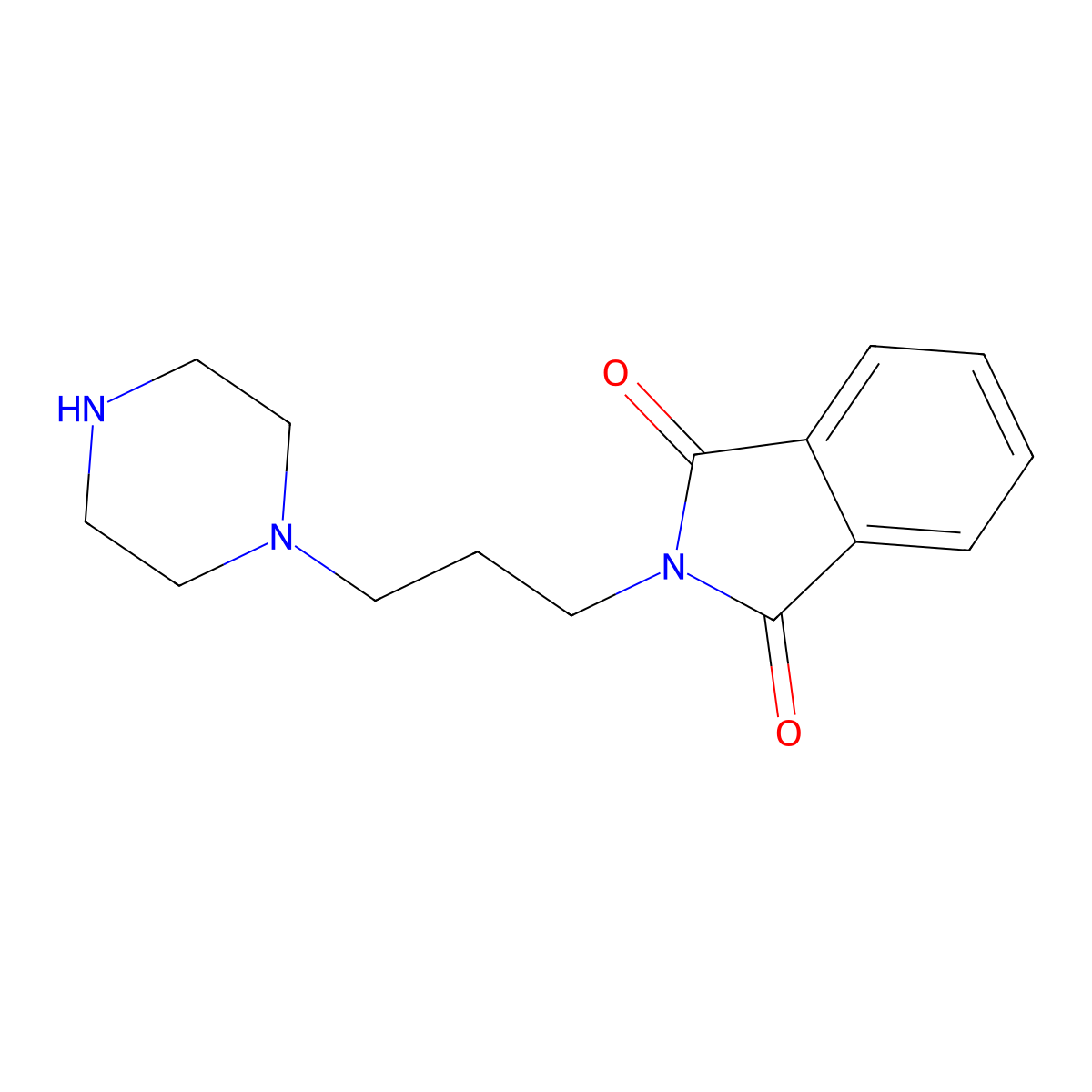 2-(3-(Piperazin-1-yl)propyl)isoindoline-1,3-dione molecular structure, CAS 1000547-80-7