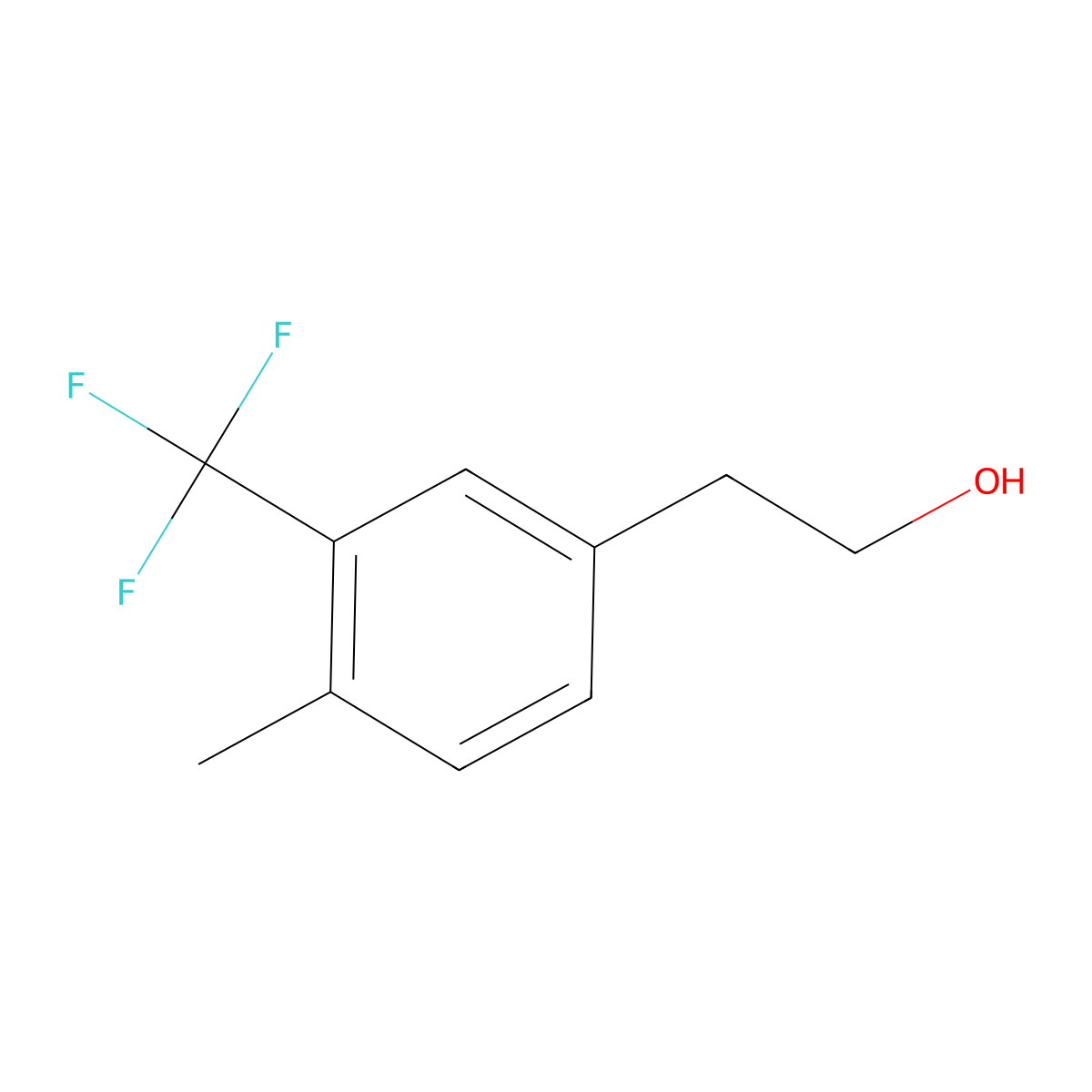 2-[4-Methyl-3-(trifluoromethyl)phenyl]ethan-1-ol molecular structure, CAS 1000547-98-7