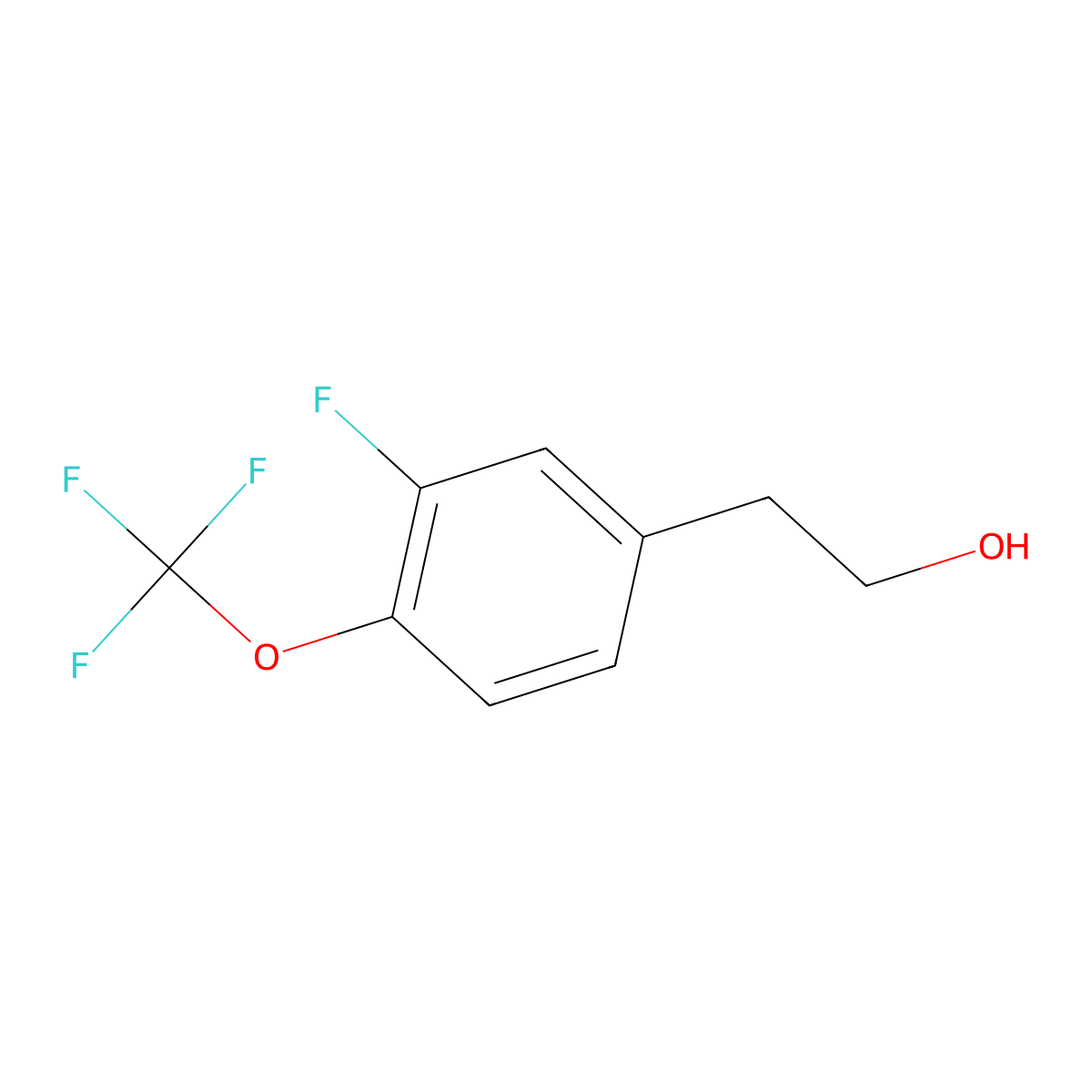 3-Fluoro-4-(trifluoromethoxy)phenethyl alcohol molecular structure, CAS 1000548-04-8