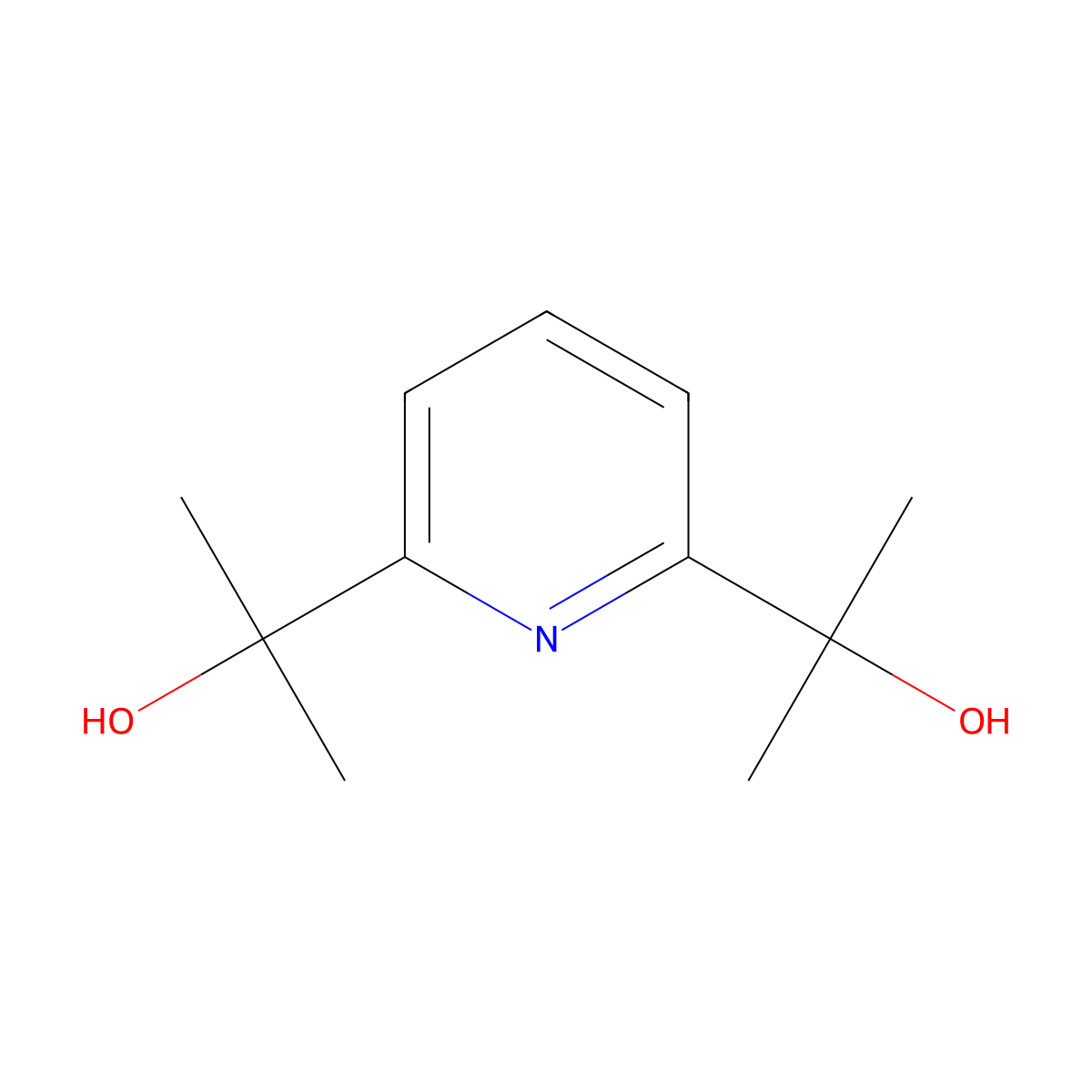 2-[6-(1-Hydroxy-1-methyl-ethyl)-2-pyridyl]propan-2-ol molecular structure, CAS 100055-21-8