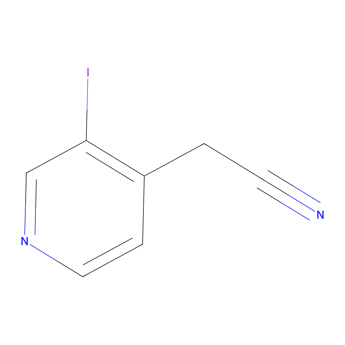 2-(3-Iodopyridin-4-yl)acetonitrile molecular structure, CAS 1000550-30-0