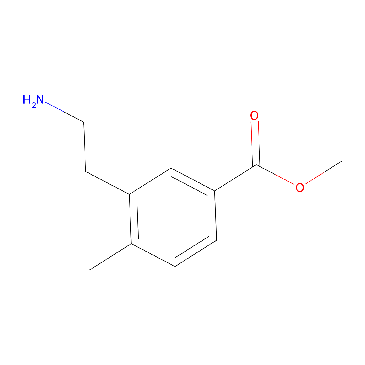 Methyl 3-(2-aminoethyl)-4-methylbenzoate molecular structure, CAS 1000551-41-6