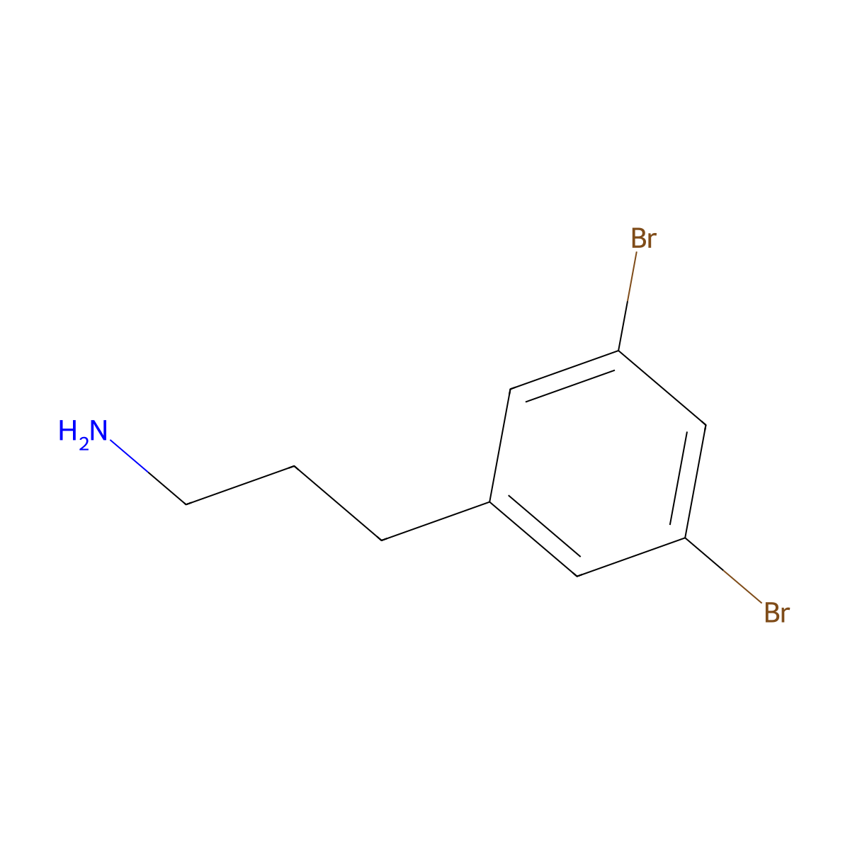 3,5-Dibromo-benzenepropanamine molecular structure, CAS 1000552-26-0