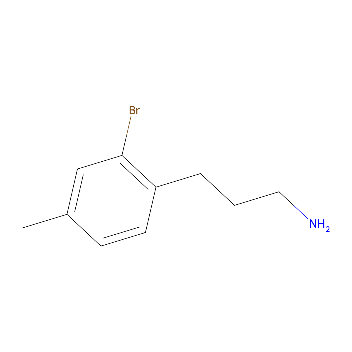 3-(2-Bromo-4-methylphenyl)propan-1-amine molecular structure, CAS 1000553-28-5