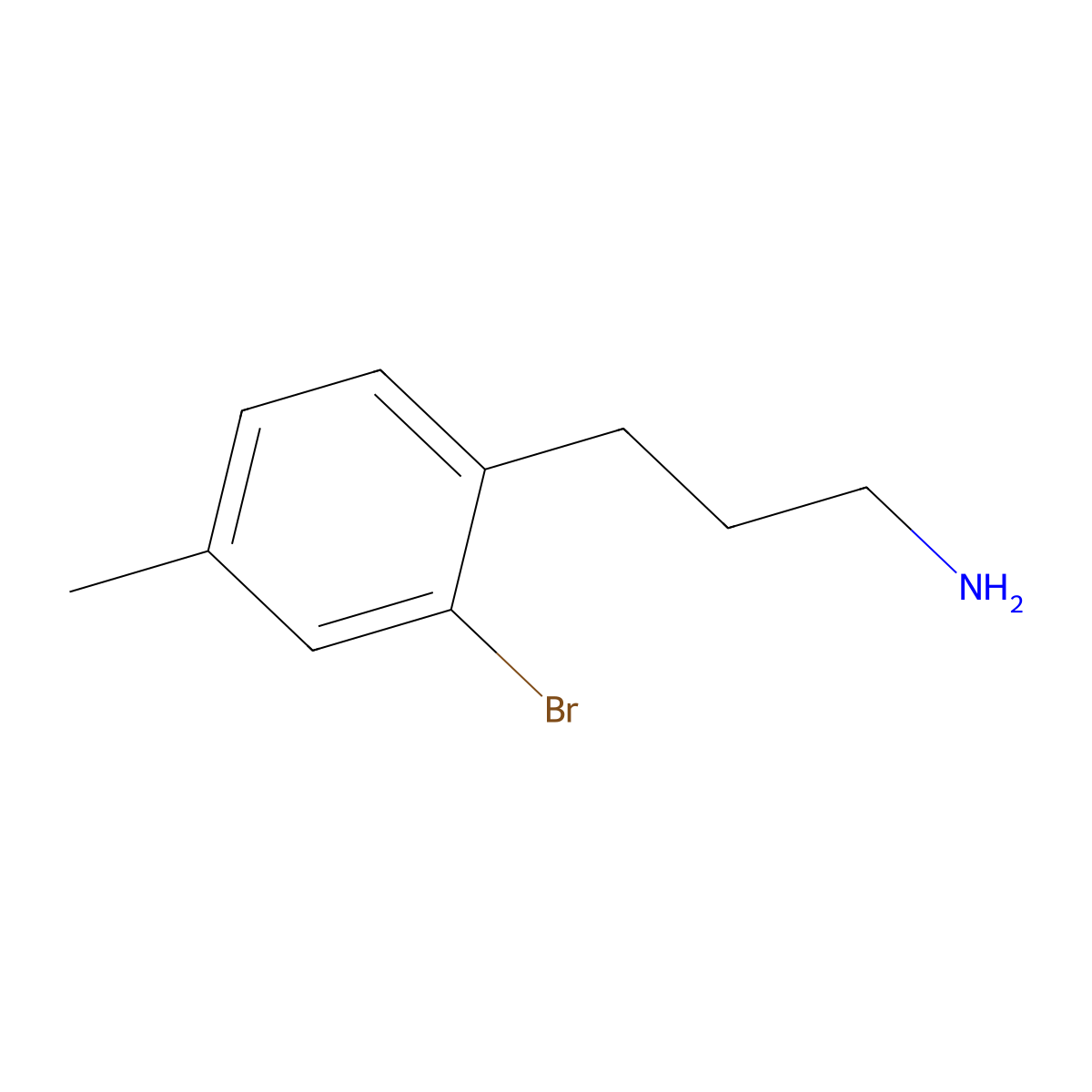 3-(2-Bromo-4-methylphenyl)propan-1-amine molecular structure, CAS 1000553-28-5