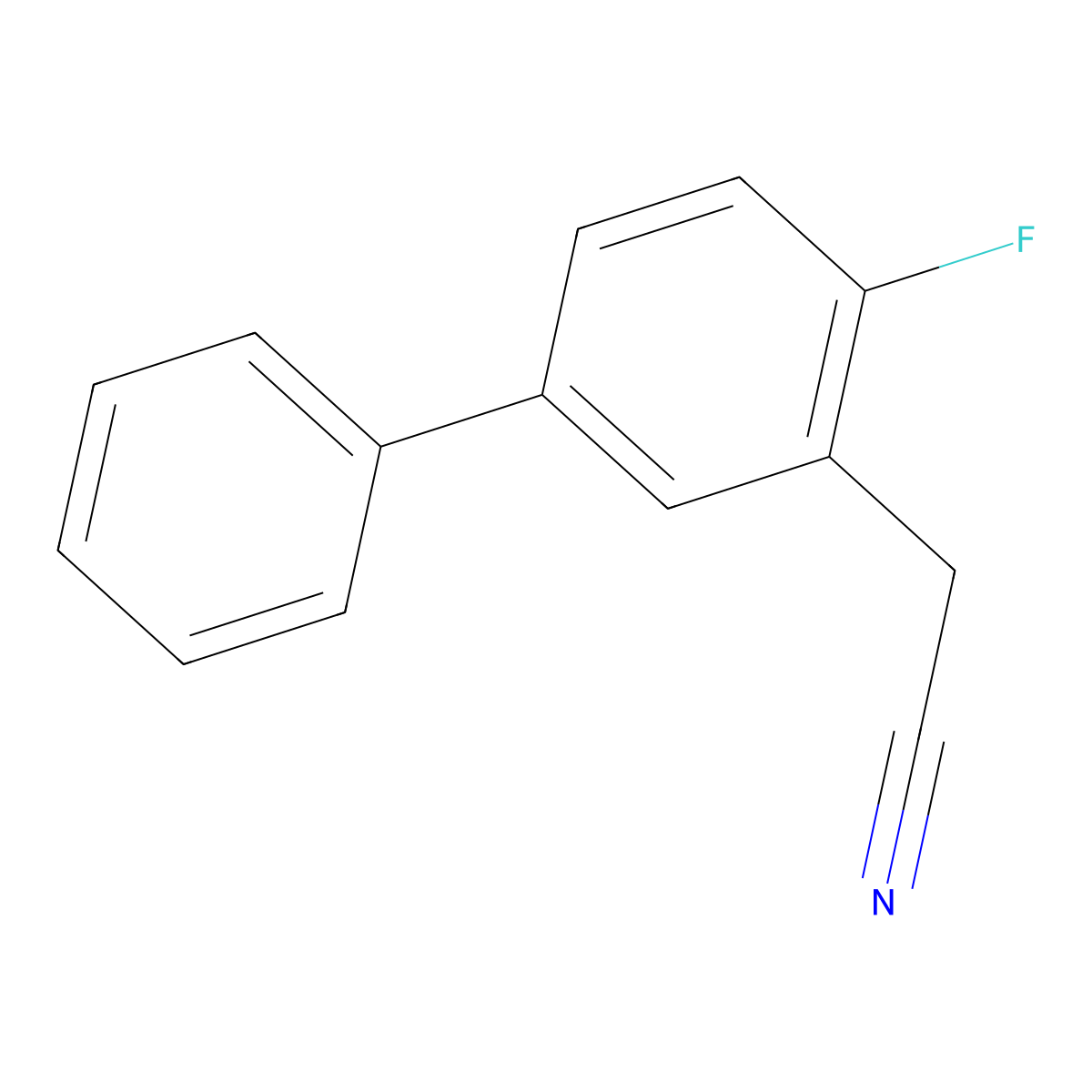 4-Fluorobiphenyl-3-acetonitrile molecular structure, CAS 1000555-27-0