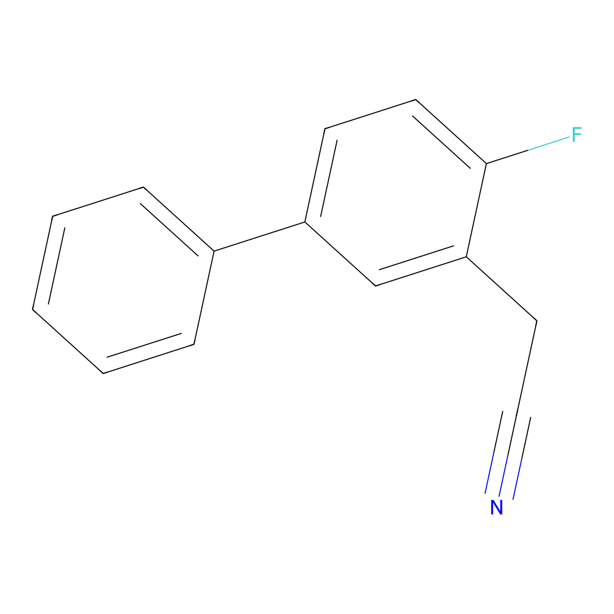4-Fluorobiphenyl-3-acetonitrile molecular structure, CAS 1000555-27-0