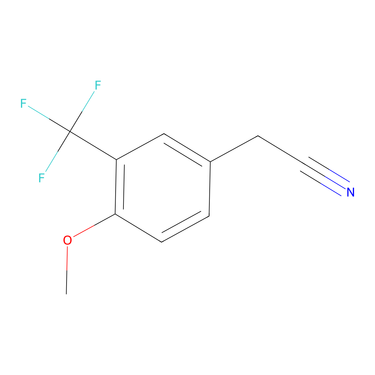 4-Methoxy-3-(trifluoromethyl)phenylacetonitrile molecular structure, CAS 1000555-32-7