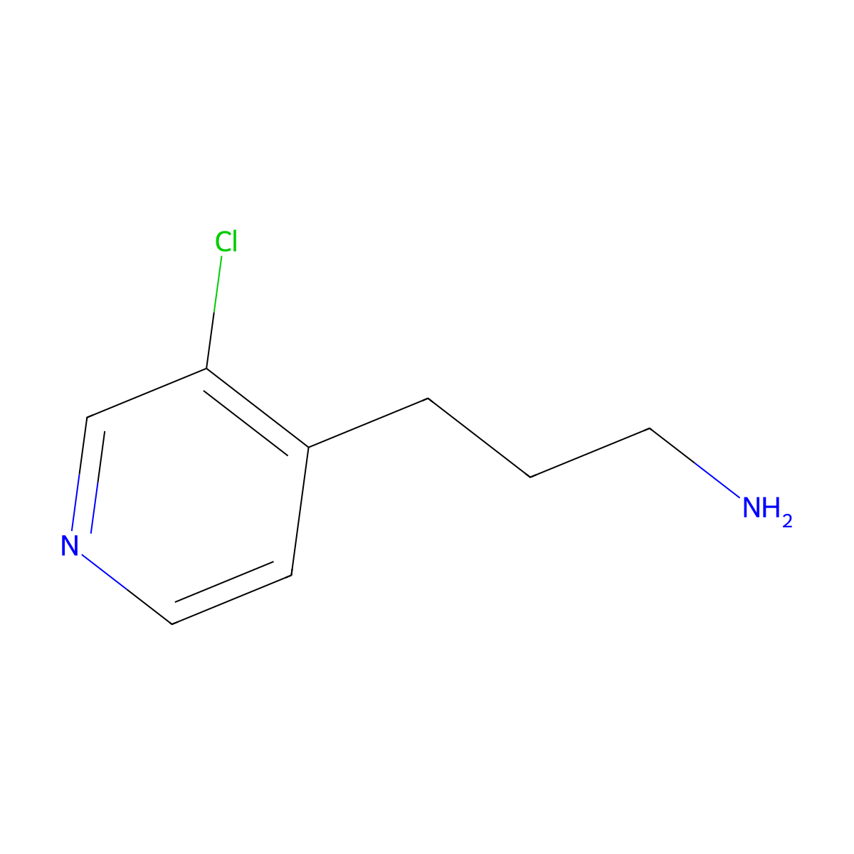 3-(3-Chloropyridin-4-yl)propan-1-amine molecular structure, CAS 1000555-79-2