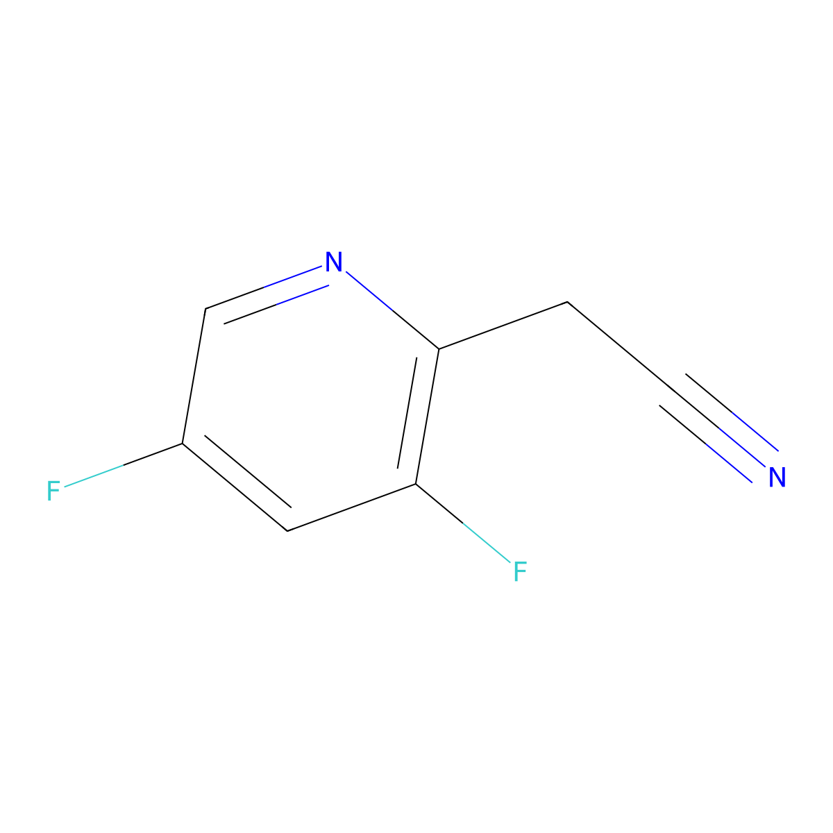 2-(3,5-Difluoropyridin-2-yl)acetonitrile molecular structure, CAS 1000557-40-3