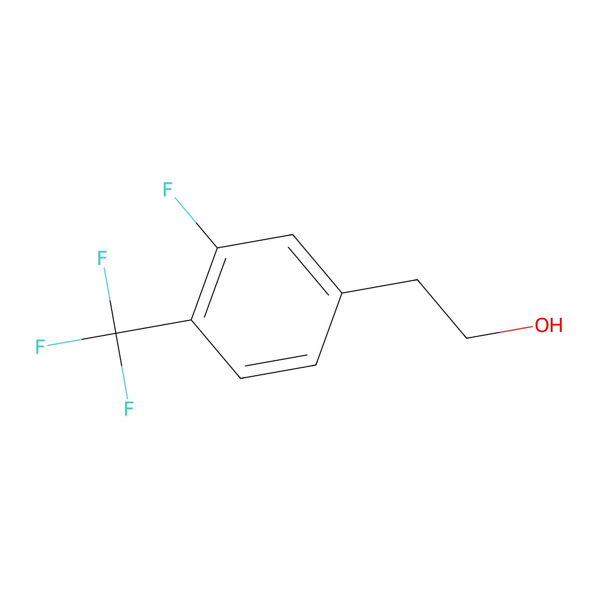 Benzeneethanol, 3-fluoro-4-(trifluoromethyl)- molecular structure, CAS 1000560-90-6