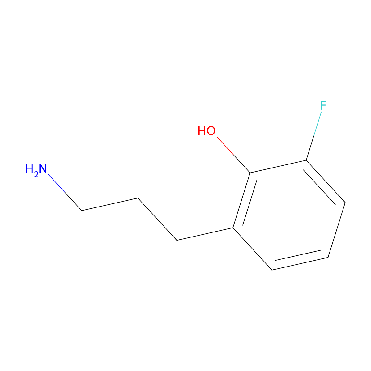 2-(3-Aminopropyl)-6-fluorophenol molecular structure, CAS 1000563-42-7
