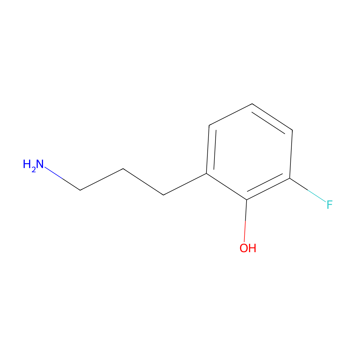 2-(3-Aminopropyl)-6-fluorophenol molecular structure, CAS 1000563-42-7