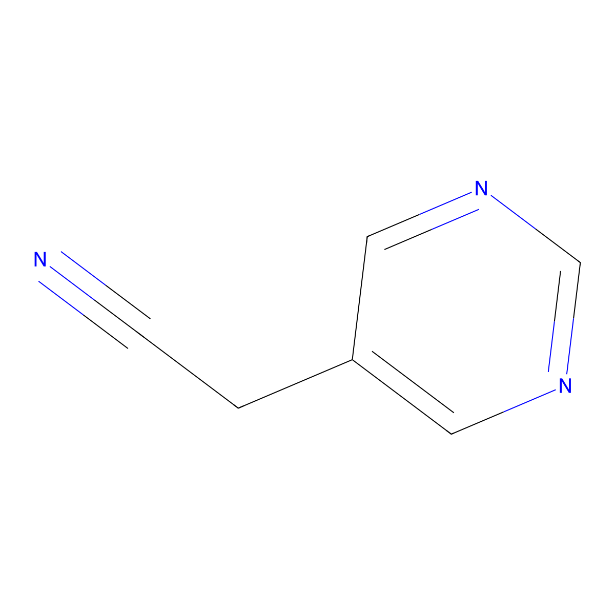 5-Pyrimidineacetonitrile molecular structure, CAS 1000564-45-3