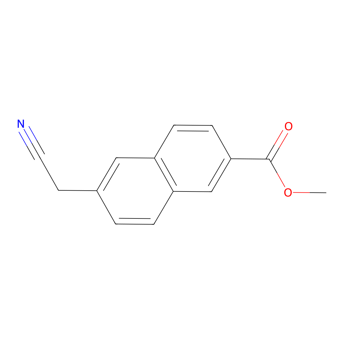 Methyl 6-(cyanomethyl)-2-naphthalenecarboxylate molecular structure, CAS 1000564-80-6