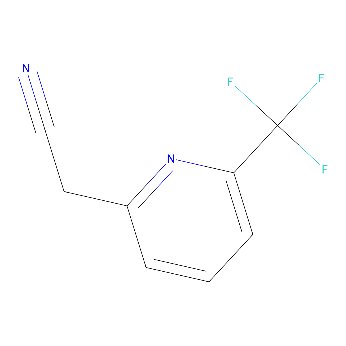 2-(6-(Trifluoromethyl)pyridin-2-yl)acetonitrile molecular structure, CAS 1000564-90-8