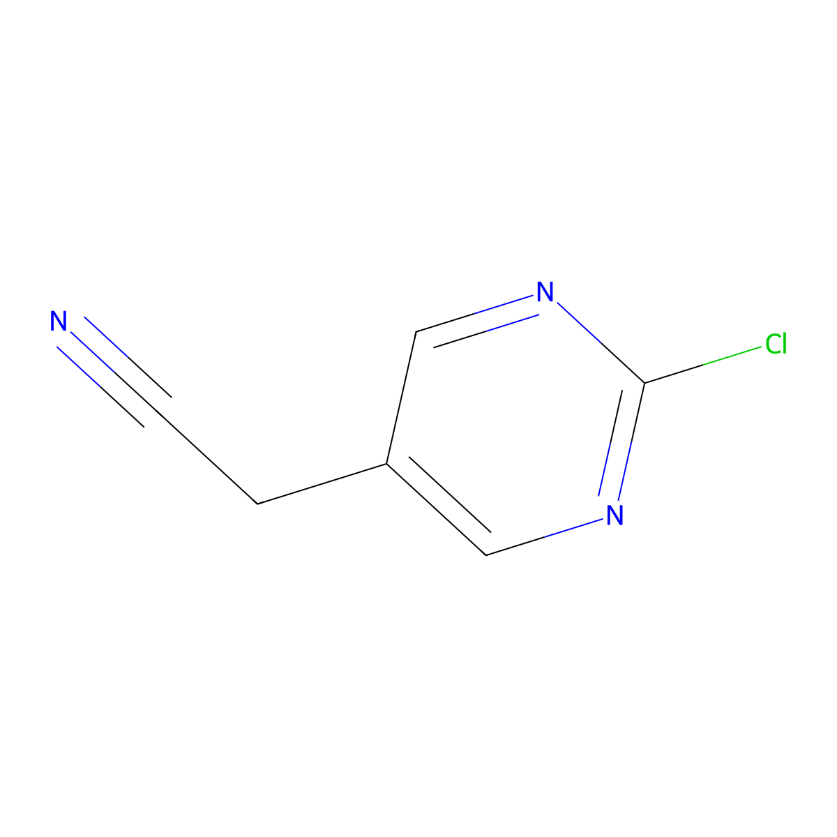 2-(2-Chloropyrimidin-5-yl)acetonitrile molecular structure, CAS 1000565-07-0