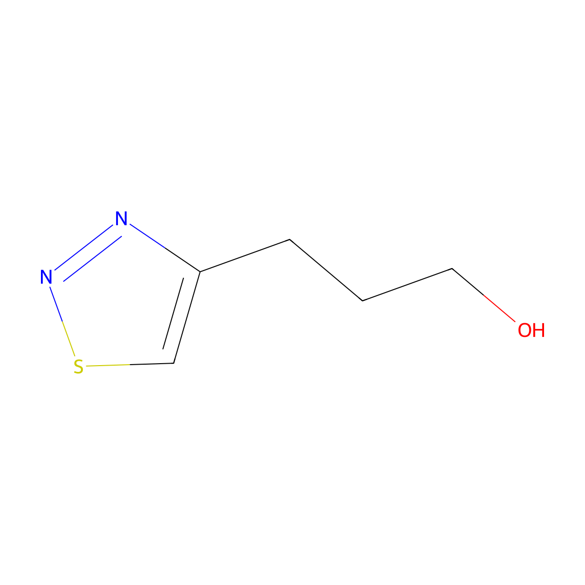 3-(1,2,3-Thiadiazol-4-yl)propan-1-ol molecular structure, CAS 1000565-20-7
