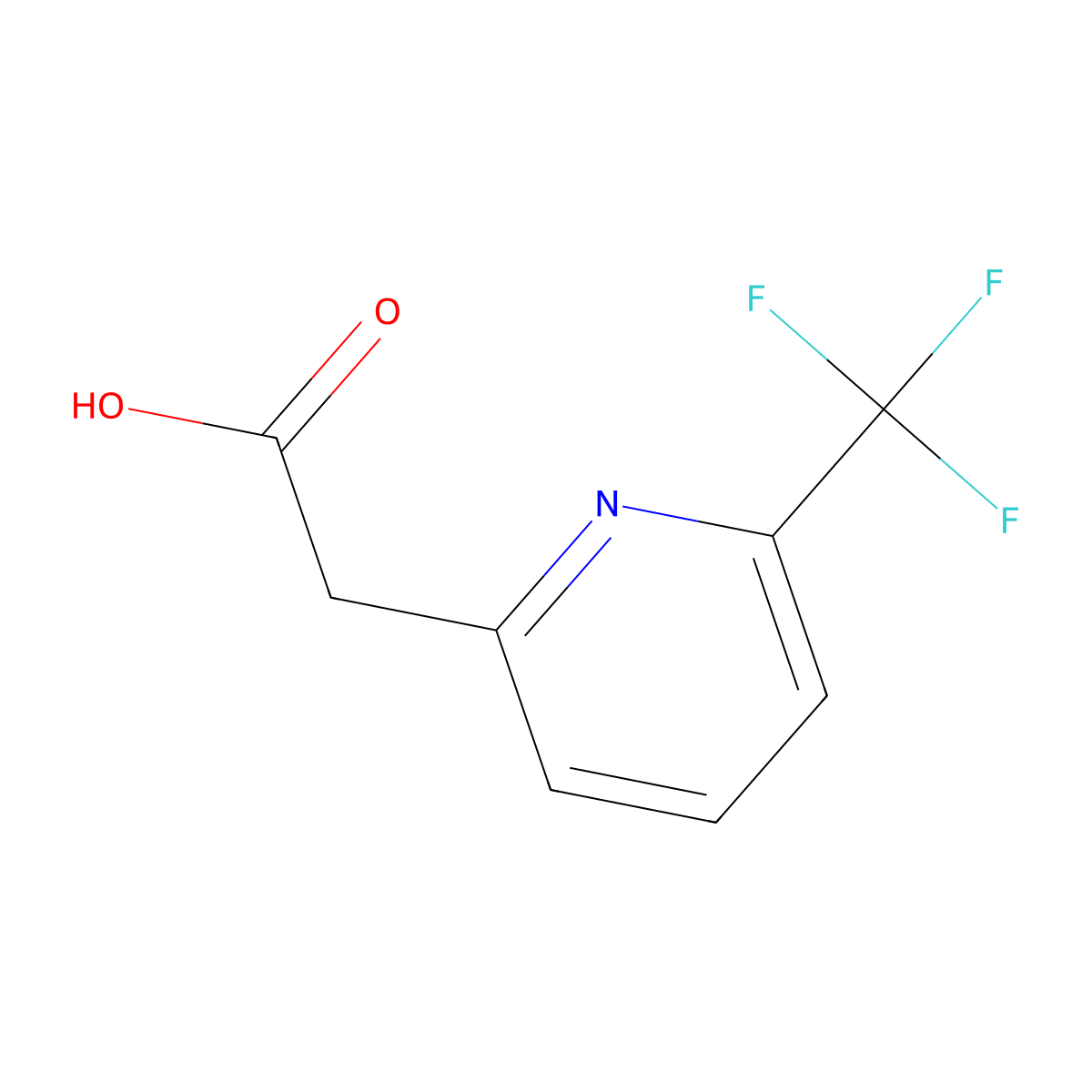 2-(6-(Trifluoromethyl)pyridin-2-yl)acetic acid molecular structure, CAS 1000565-32-1