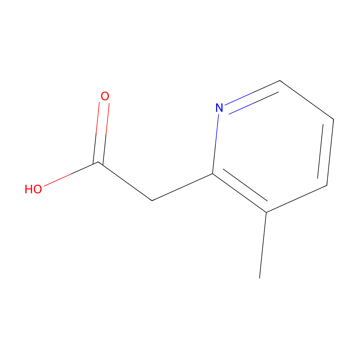 2-(3-Methylpyridin-2-yl)acetic acid molecular structure, CAS 1000565-37-6