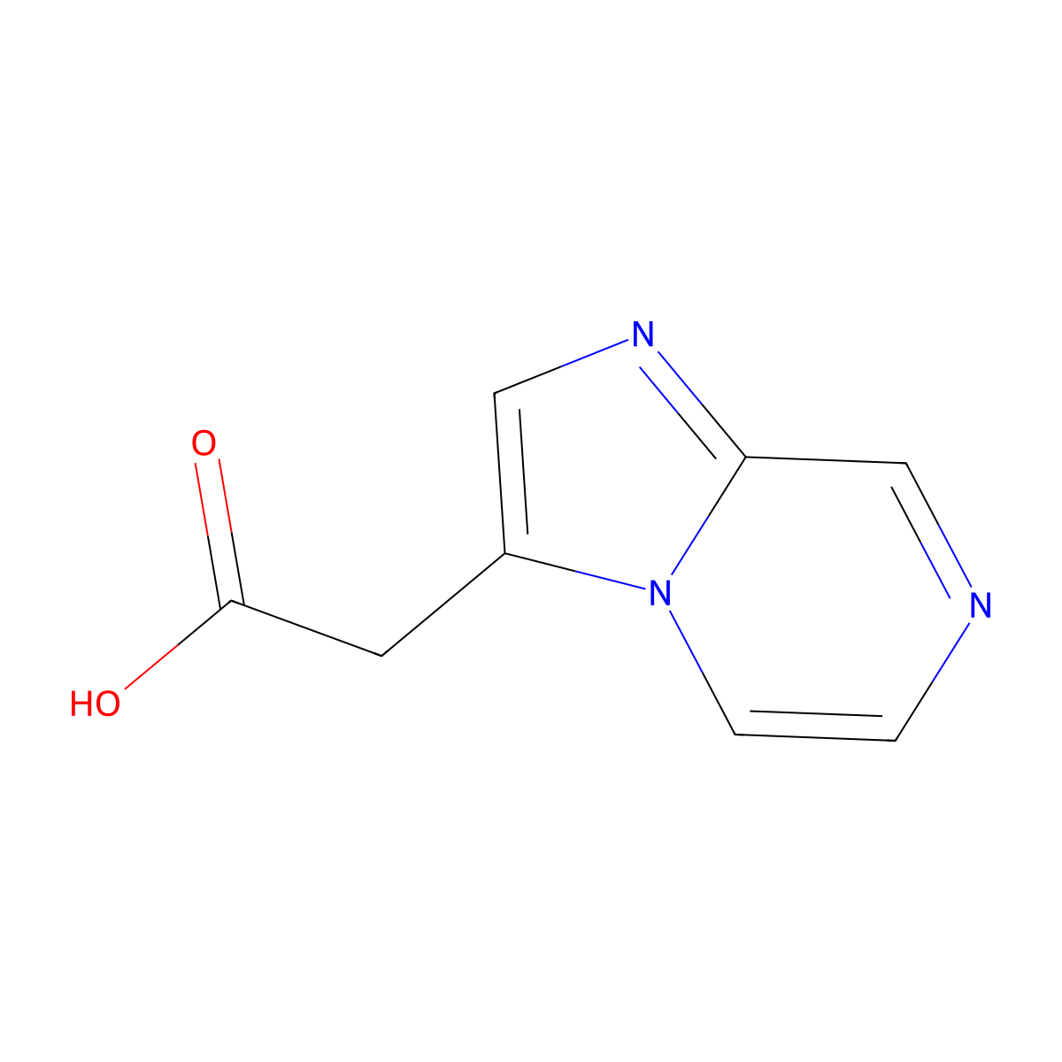 2-(Imidazo[1,2-a]pyrazin-3-yl)acetic acid molecular structure, CAS 1000565-73-0