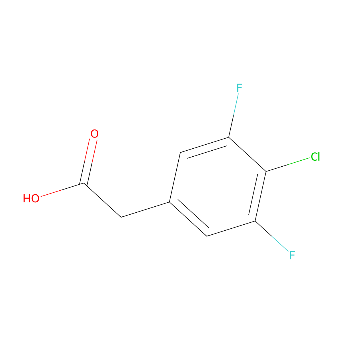 4-Chloro-3,5-difluorophenylacetic acid molecular structure, CAS 1000566-17-5